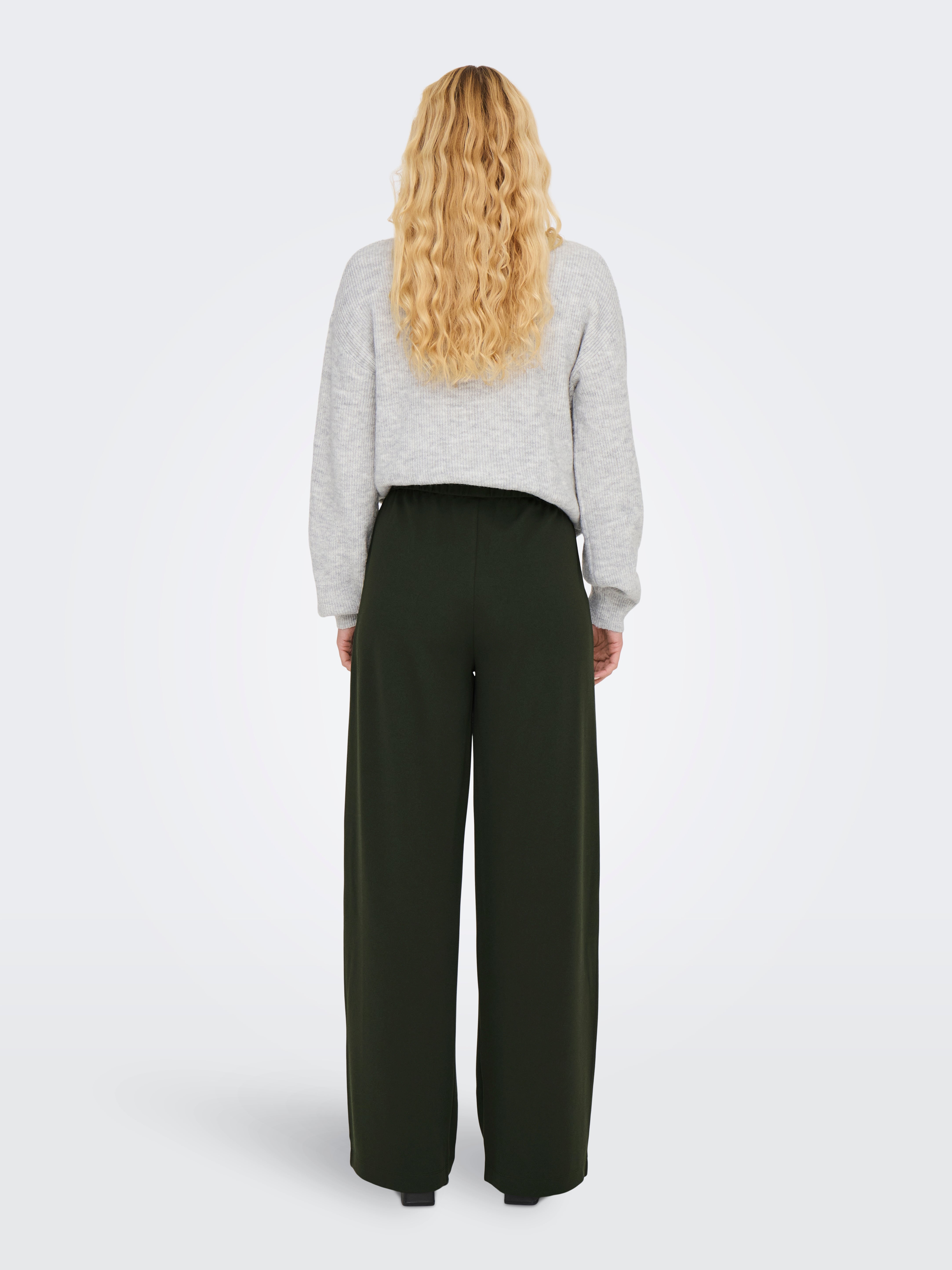 JDYGEGGO Hohe Taille Normal geschnitten Klassische Hose Peat