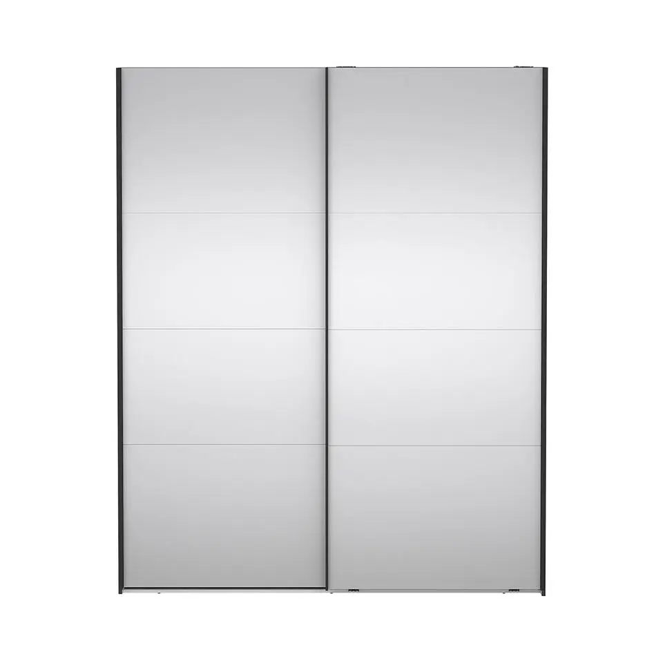 Hioshop Catania schuifdeurkast 2 deuren met spiegel 180x220cm mat grijs