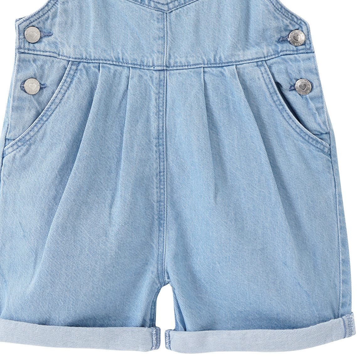 Topolino Mädchen Latzshorts mit Blümchen-Stickerei hellblau