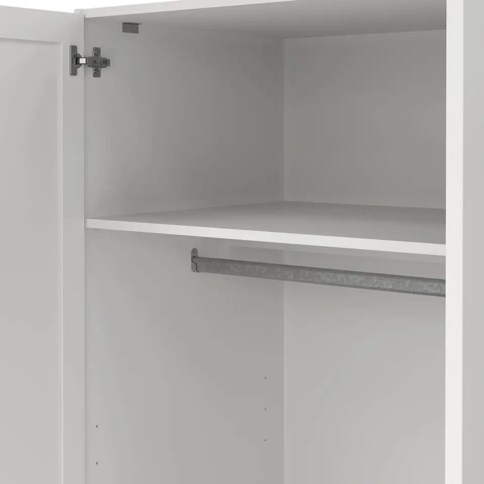 Kledingkast Lynn 3-deurs - wit - 200x147x62 cm