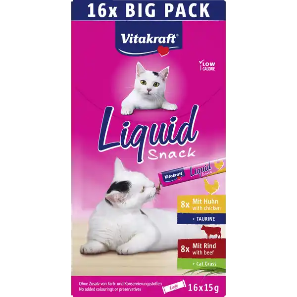 LiquidSnack Multipack Huhn + Taurin und Rind + Cat Grass