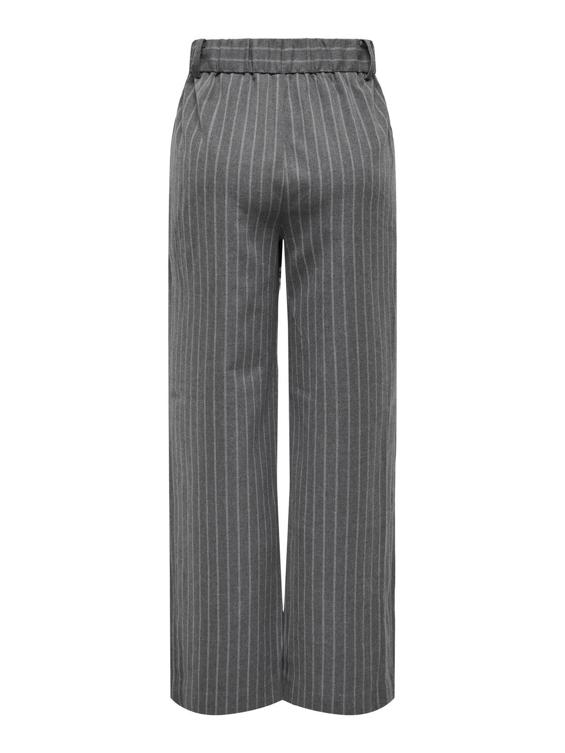 ONLDITA Normal geschnitten Hose mit weitem Beinschnitt Dark Grey Melange
