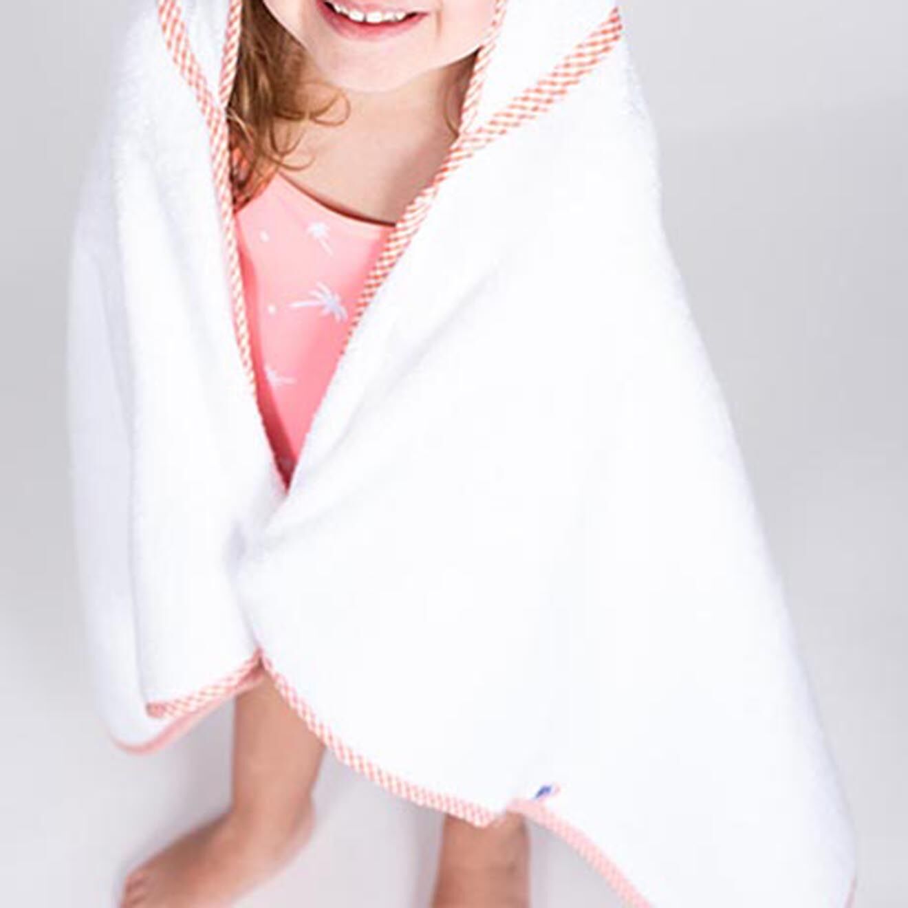 Papate Cape de Bain en Coton Bio Alaska blanc/vichy - 100x75 cm