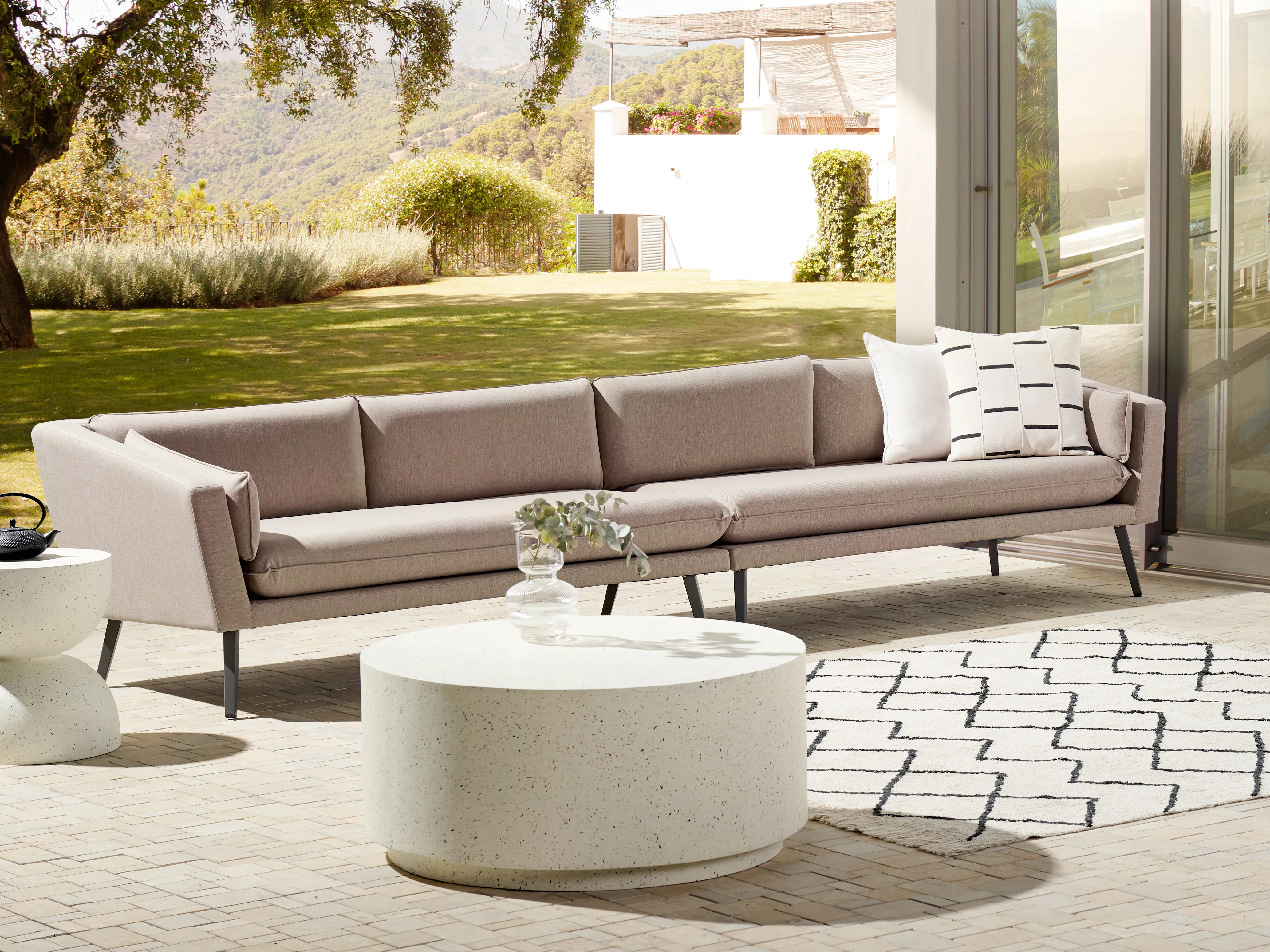 Tuin loungebank 4-zits LORETELLO Beige