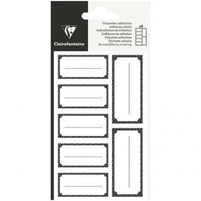 Clairefontaine Eurowrap Excellia - 28 Étiquettes cadeau - 8 x 16 cm - noir