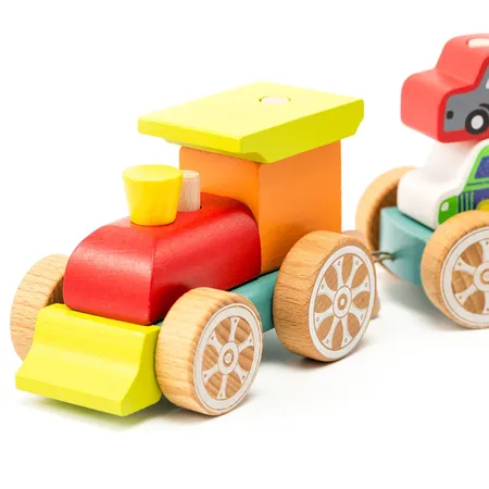 Cubika Holzzug mit kleinen Autos