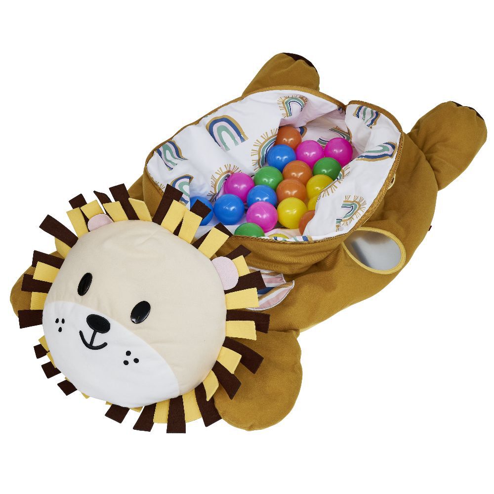 Peluche piscine à balles Lion L.100x59xH.32 cm + 20 boules multicolore