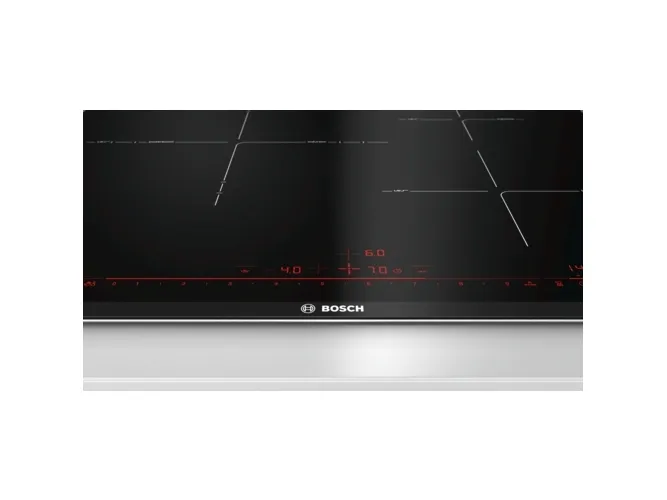 Bosch Serie | 8 PID675DC1E - Induktions kogeplade - 3 plader - Niche - bredde: 56 cm - dybde: 49 cm - med kantet front og ryg-pynt, aluminiumssidepynt - sort