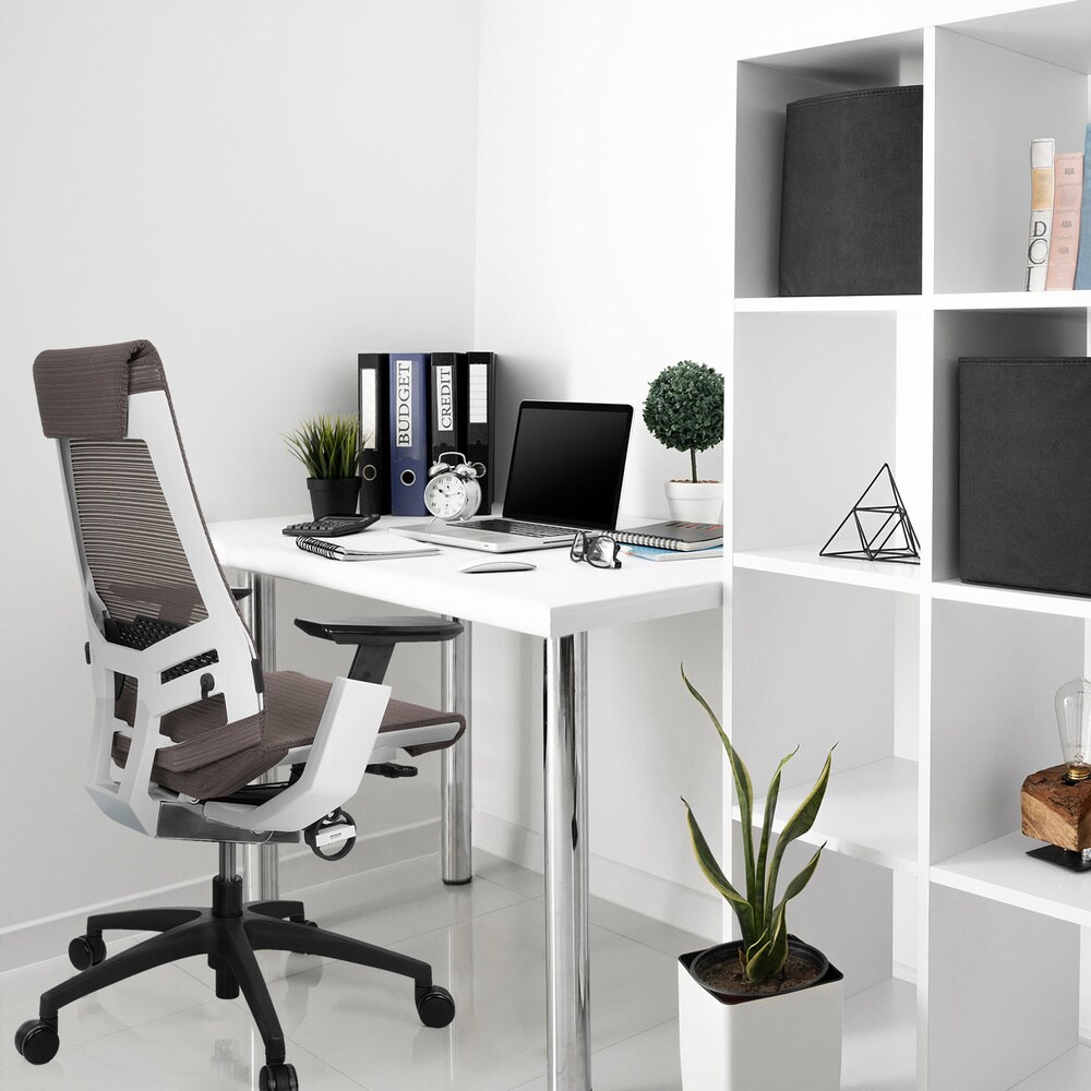 Profi Bürostuhl GENIDIA SMART WHITE Netzstoff mit Armlehnen hjh OFFICE