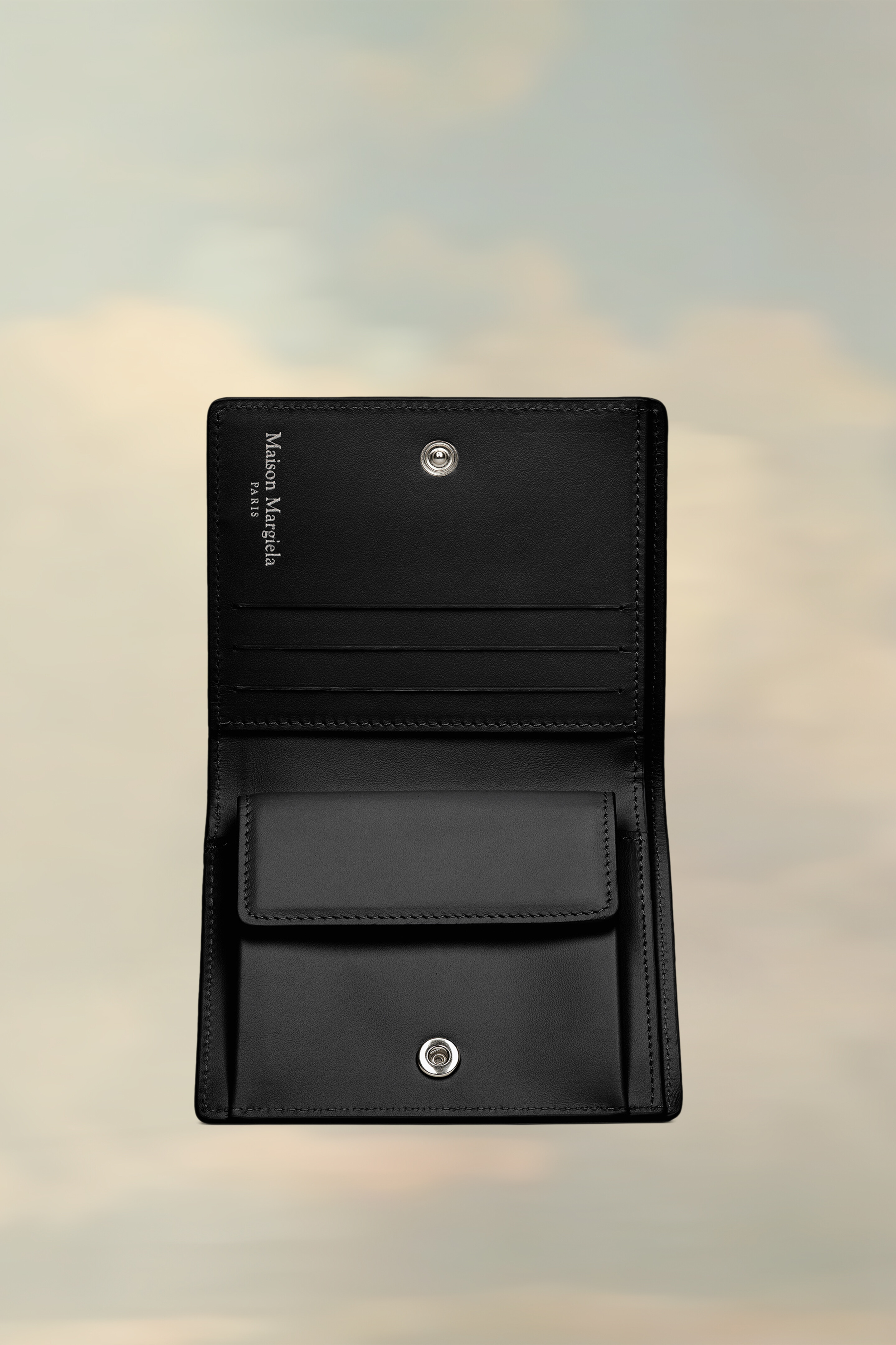 Porte-Cartes En Cuir Noir