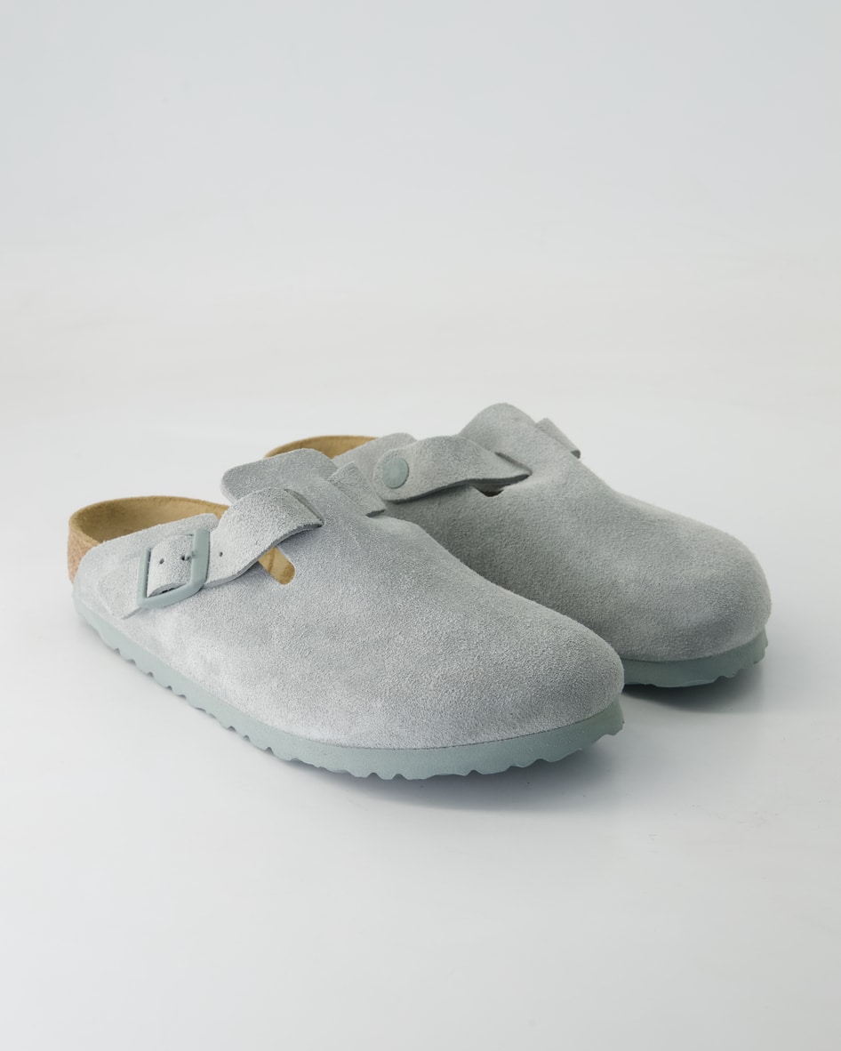 Birkenstock Boston Pantoletten in Grün