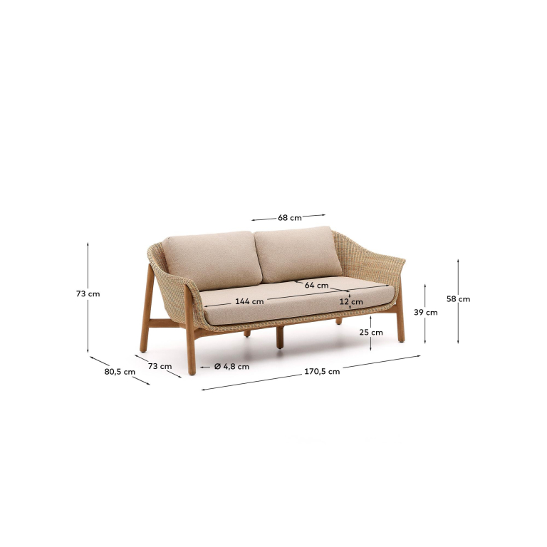 Kave Home Galea 2-zits bank