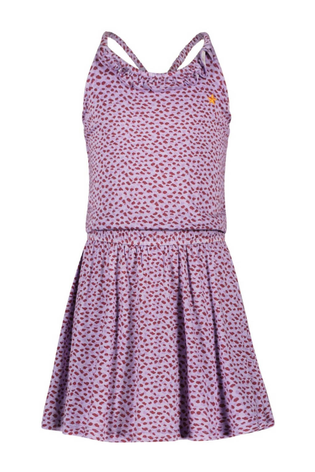 Like Flo jurk met all over print en ruches lila