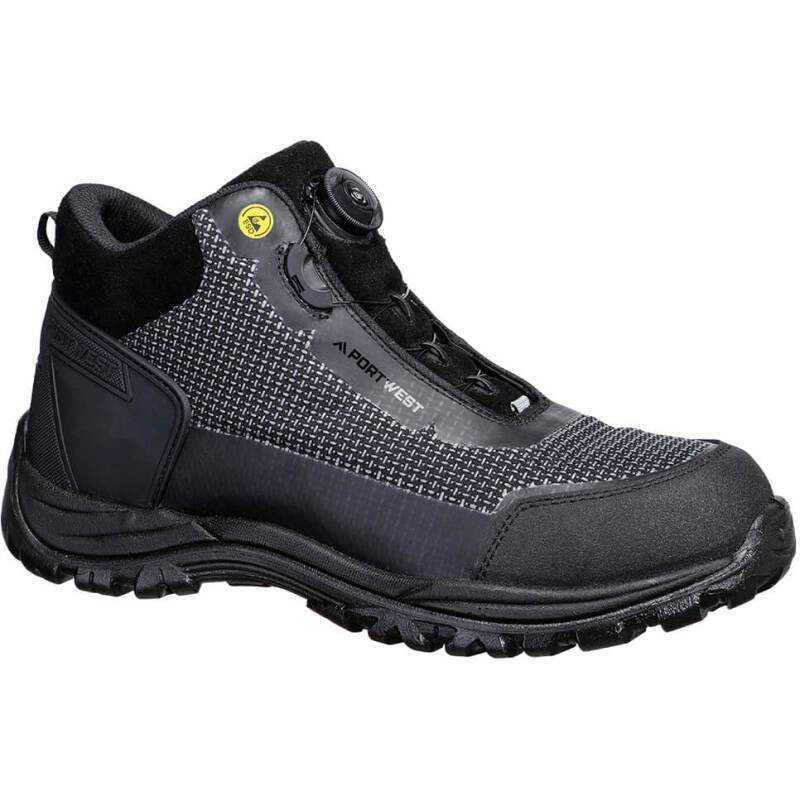 Portwest Bottes de sécurité mixtes Girder Composite Mid Boot S3S ESD SR FO, noir/vert