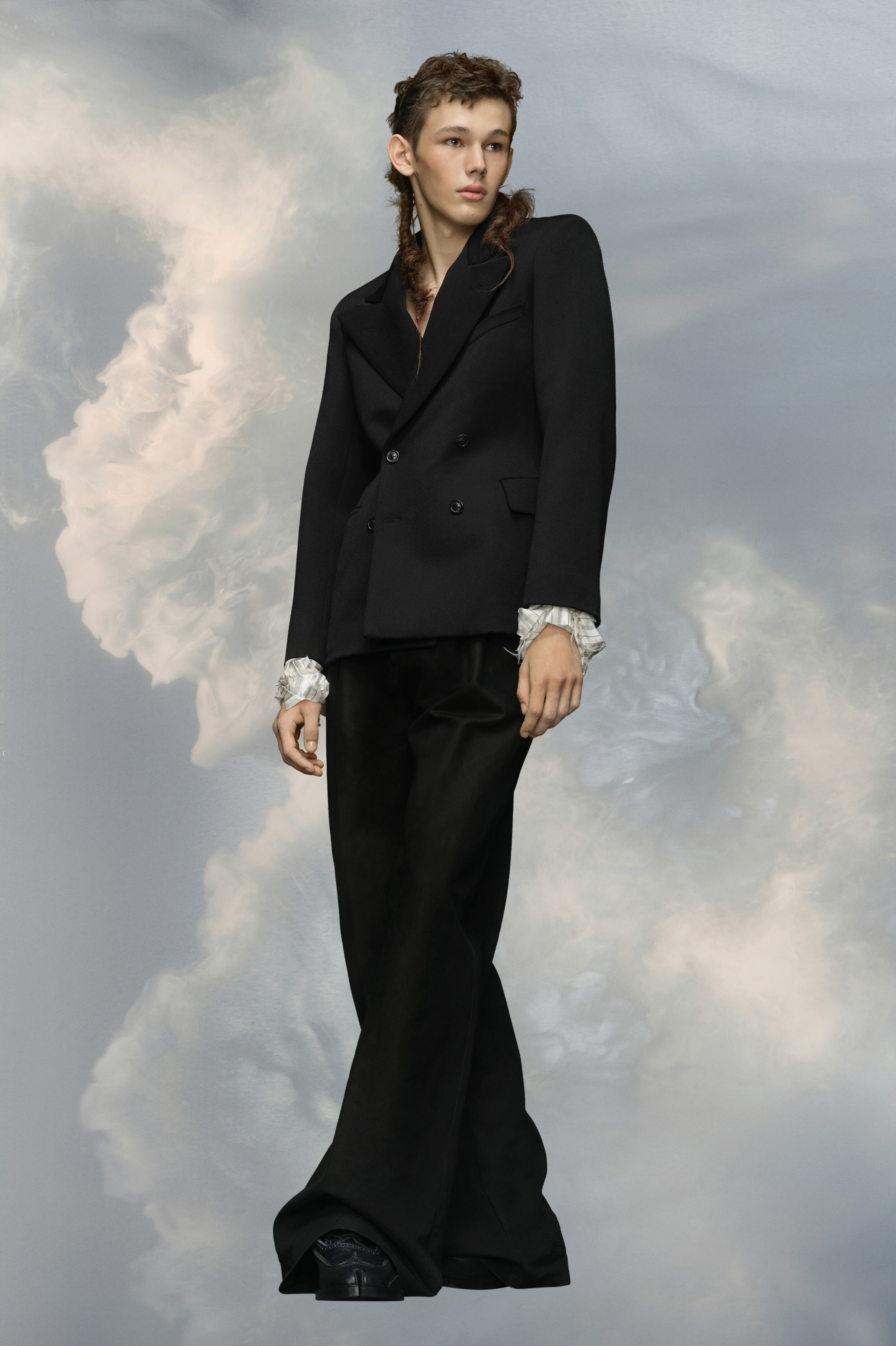 Veste de costume ajustée en laine Couture
