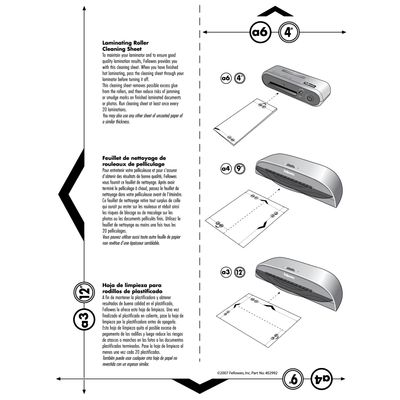 Fellowes - 10 feuilles de nettoyage pour plastifieuse A4
