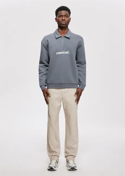 Sweater met half zip grijs (GRS.D)