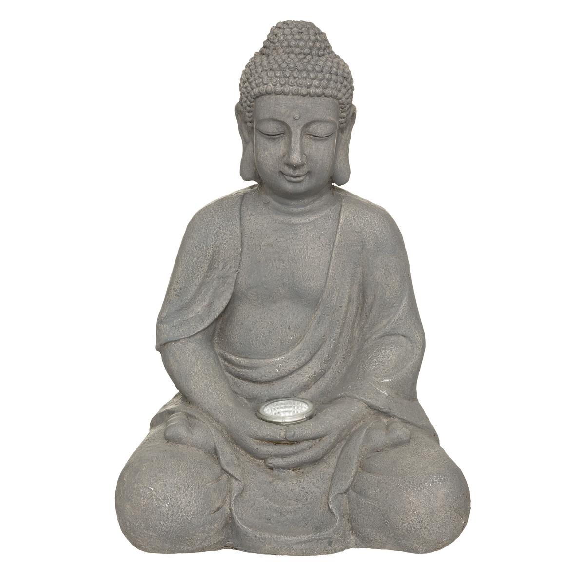 LAMPE SOLAIRE BOUDDHA ARDOISE H.43CM
