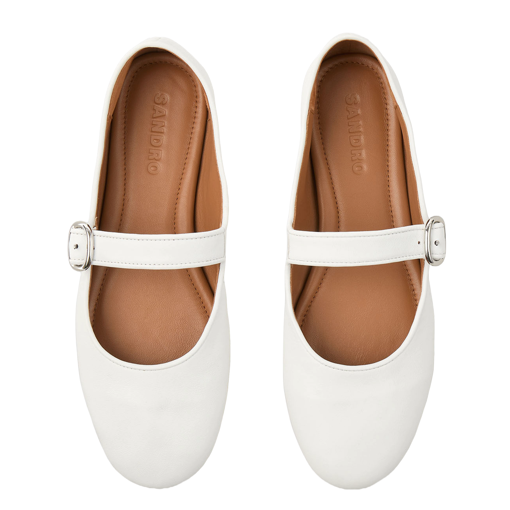 Ballerines en cuir brillant | Blanc