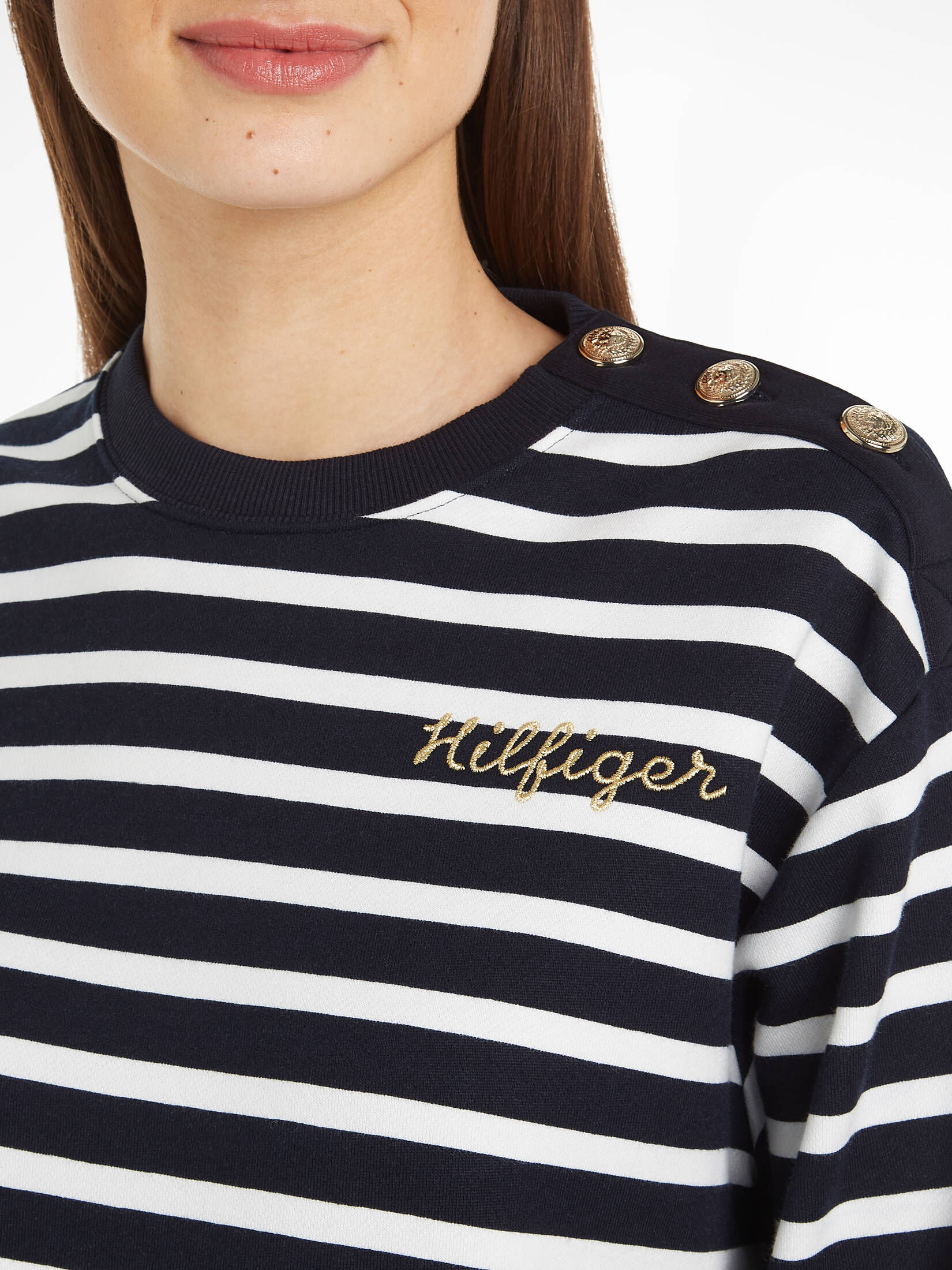 Tommy Hilfiger| Damen Sweatshirt GOLD BUTTON Regular Fit