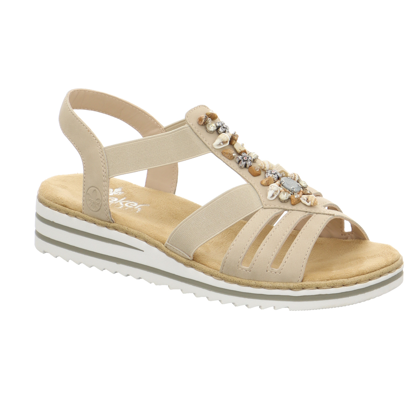 Keilsandale beige