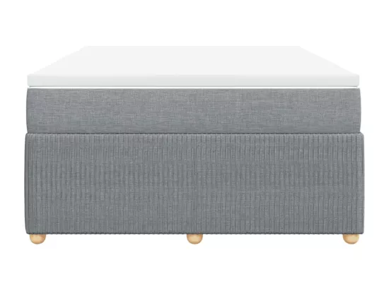 Sommier à lattes de lit avec matelas Gris clair 160x200cm Tissu