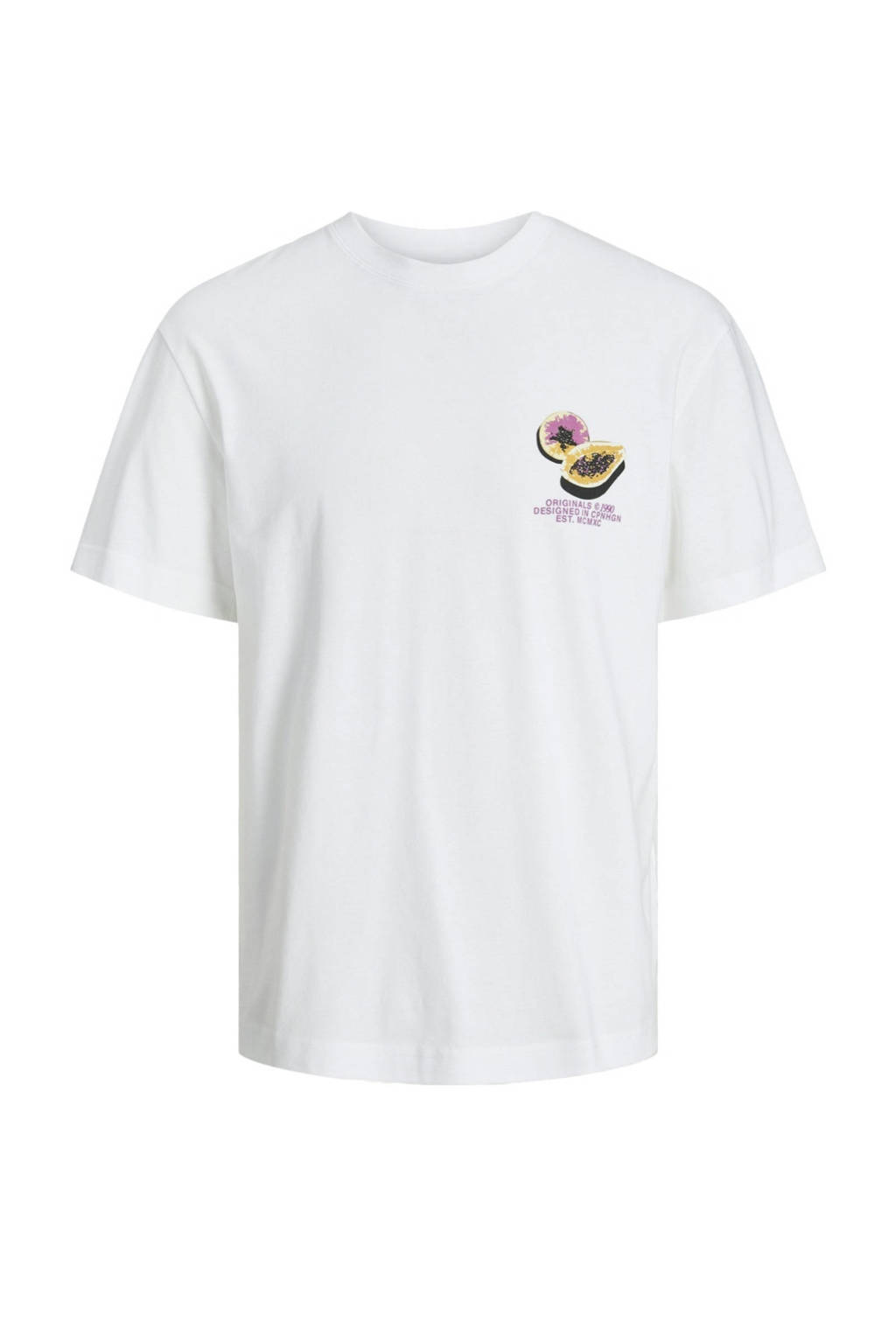 JACK & JONES T-shirt JORTAMPA met backprint wit