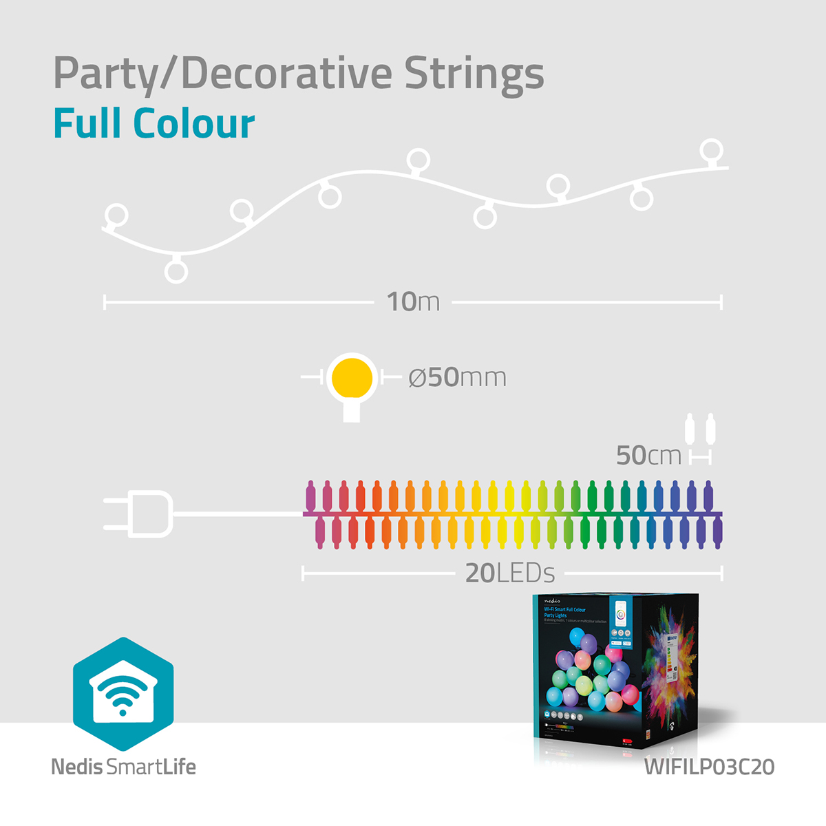 Nedis WIFILP03C20 SmartLife decoratieve verlichting