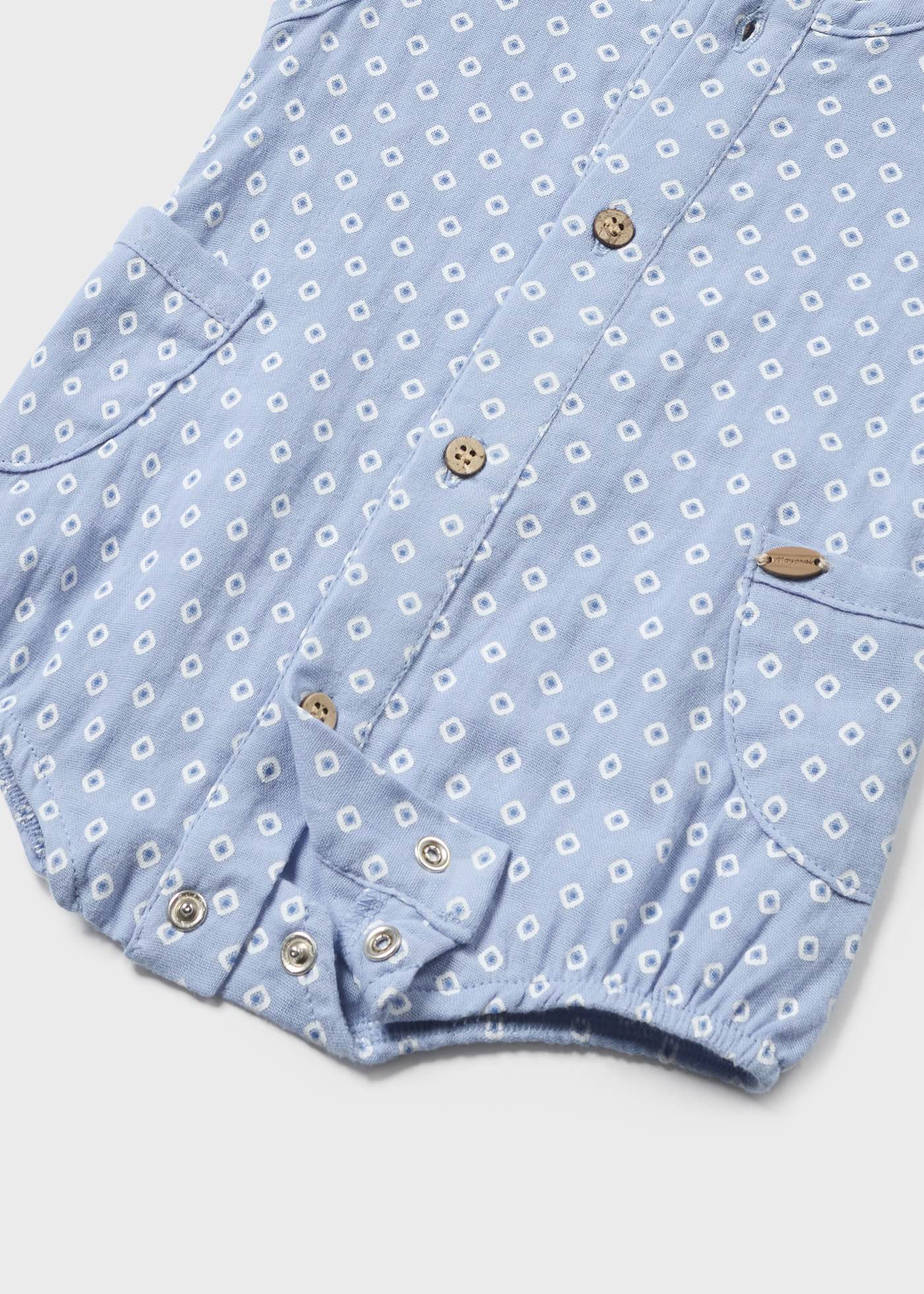 Macacão estampado Better Cotton com chapéu para recém-nascidos, milho