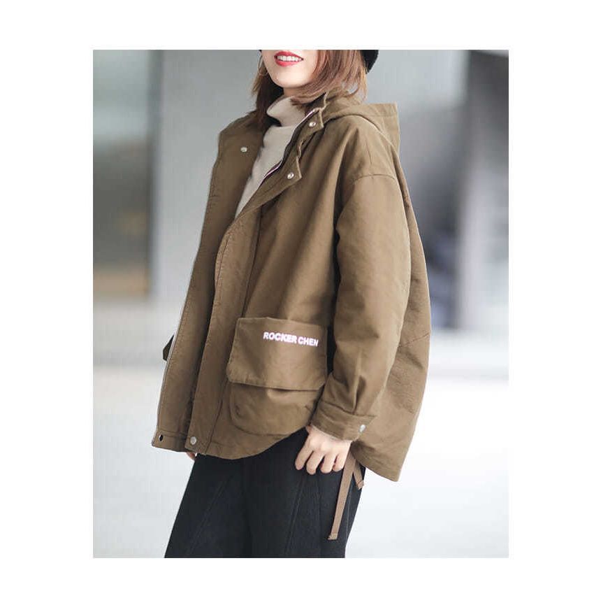 Taragon - Lettering Hooded Zip Jacket