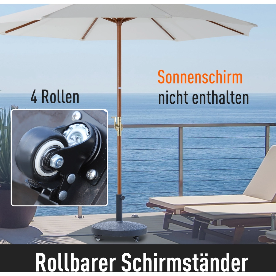 Outsunny Sonnenschirmständer in Rattanoptik anthrazit