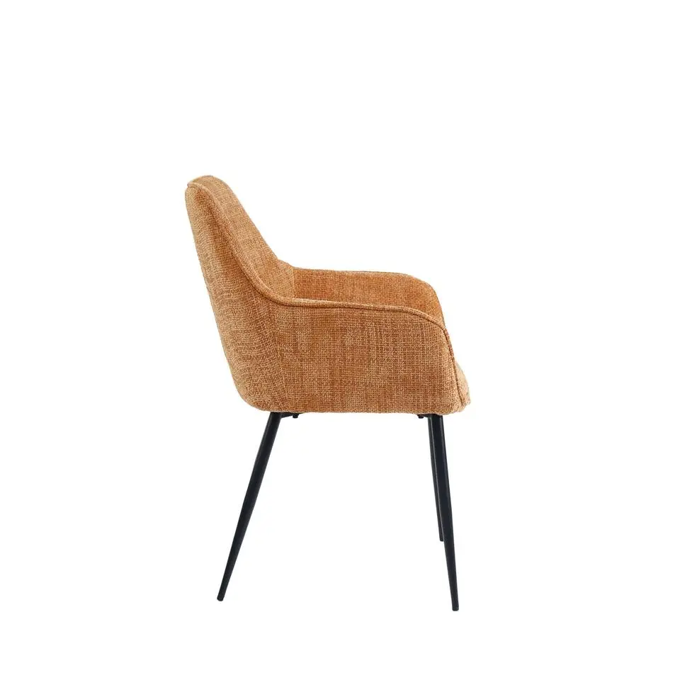 Housecraft Living Jez Eetkamerstoelen met armleuning Oranje - Set van 2