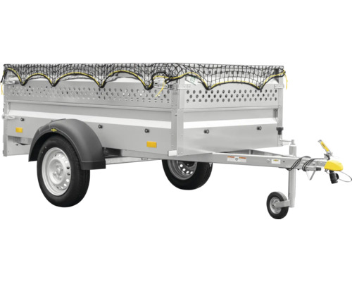 Humbaur enkelassige projectaanhangwagen Steely inclusief geperforeerde plaatverlenging, net & steunwiel 2050 x 1095 x 600 mm ongeremd toegestaan totaalgewicht 750 kg