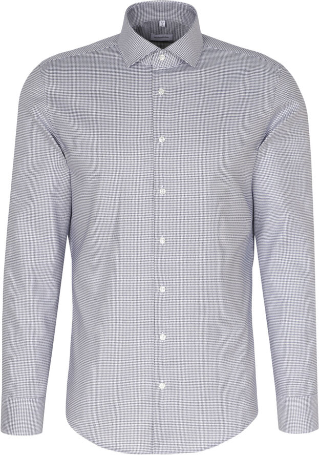 Seidensticker Business Shirt Slim Long sleeve Kent-Collar Structure Blue