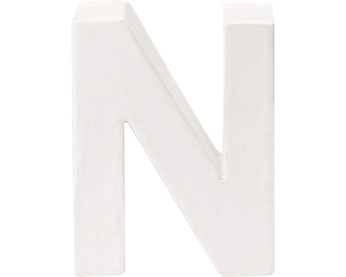 Letter N, wit karton, 3,5 x 10 cm