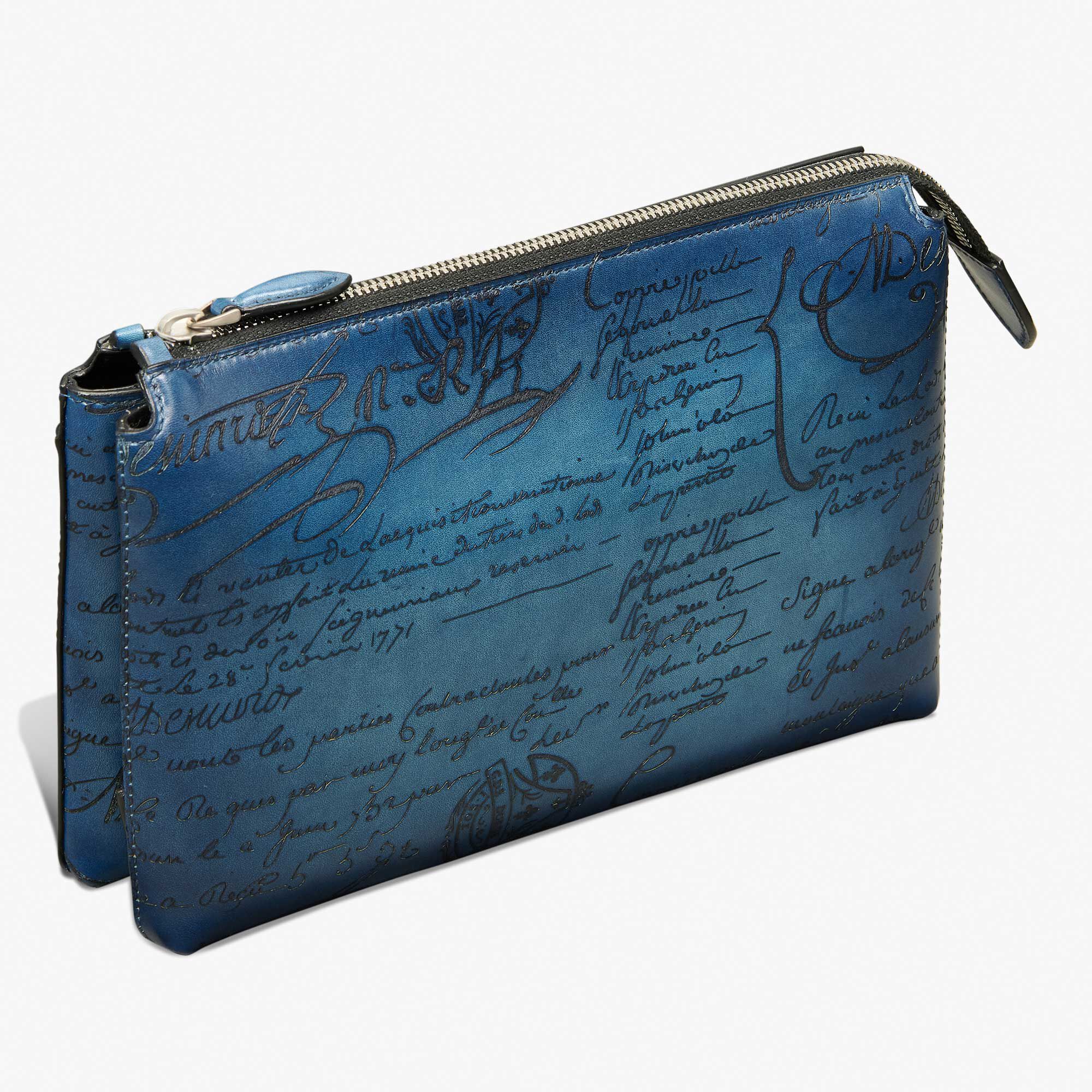 Pochette Zippee Tersio En Cuir Scritto