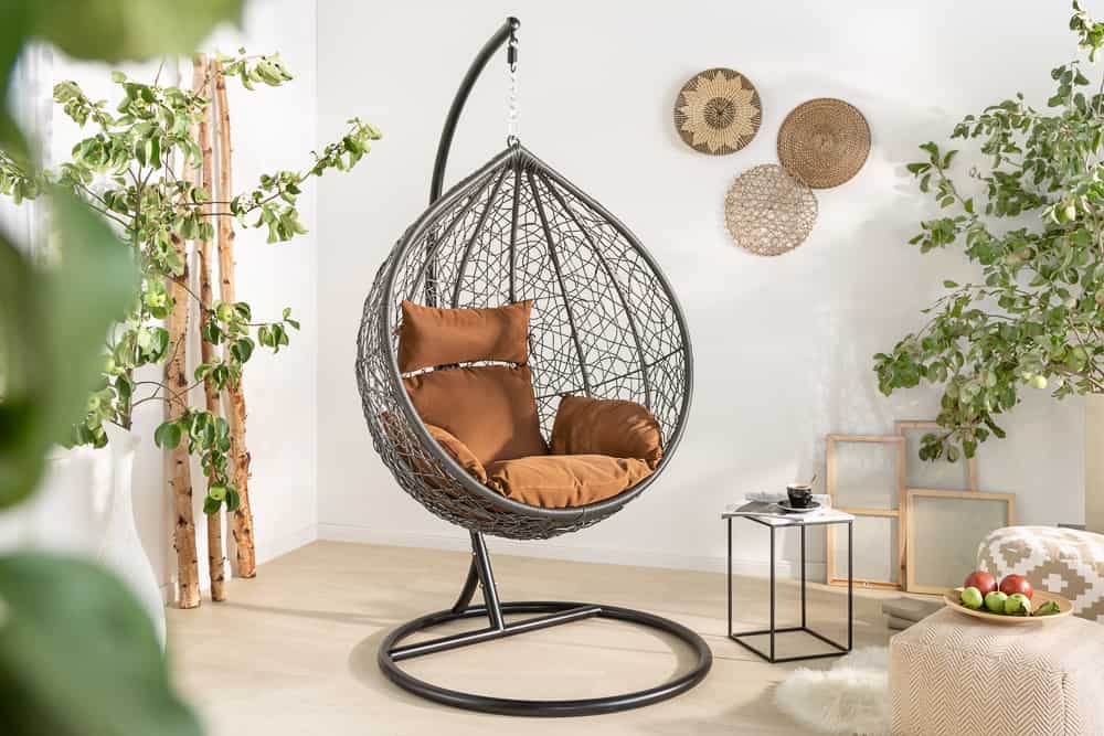In- und Outdoor Hängesessel LOFT anthrazit Hängestuhl inkl. Kissen wetterfest