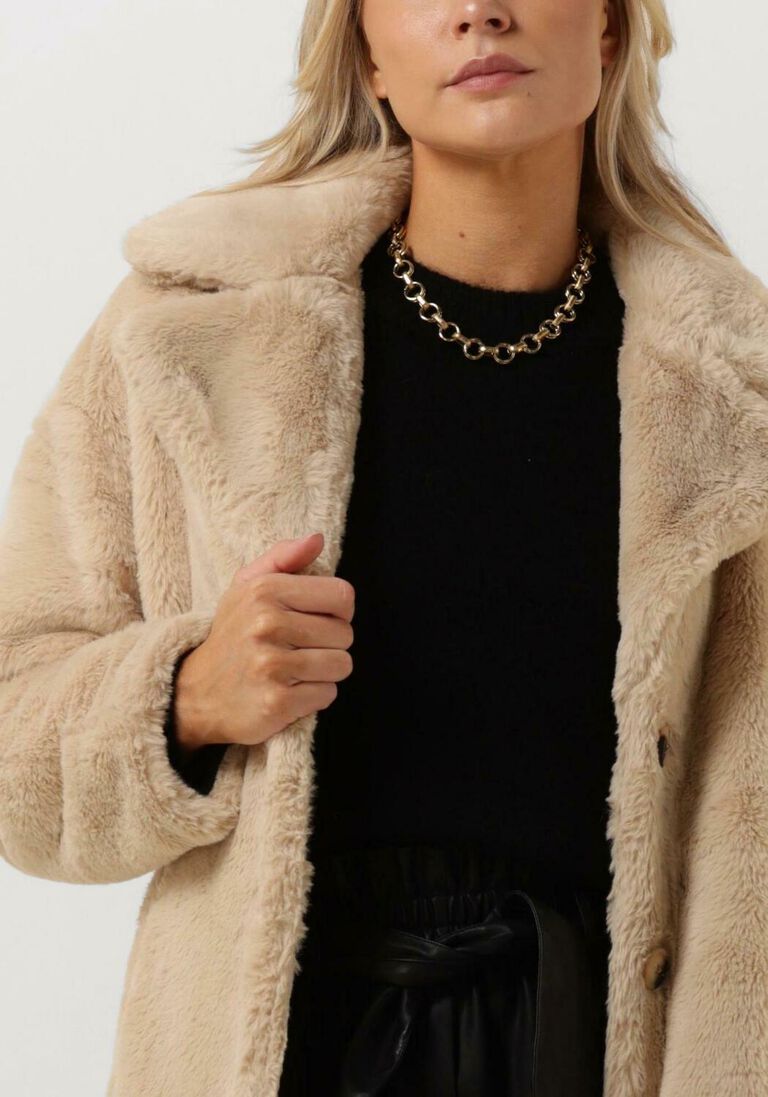 NOTRE-V ecru notre-v faux fur jas fur coat long