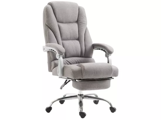 Chaise de bureau - Tissu & Métal chromé - Gris - Pacific