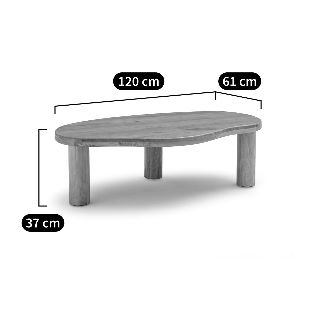 LA REDOUTE INTERIEURS<br>Mesa de centro em carvalho orgânico, Rodi