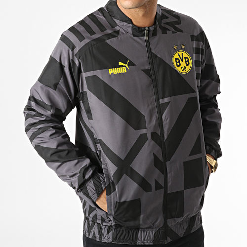 Veste Zippée Borussia Dortmund Prematch 767657 Gris Noir