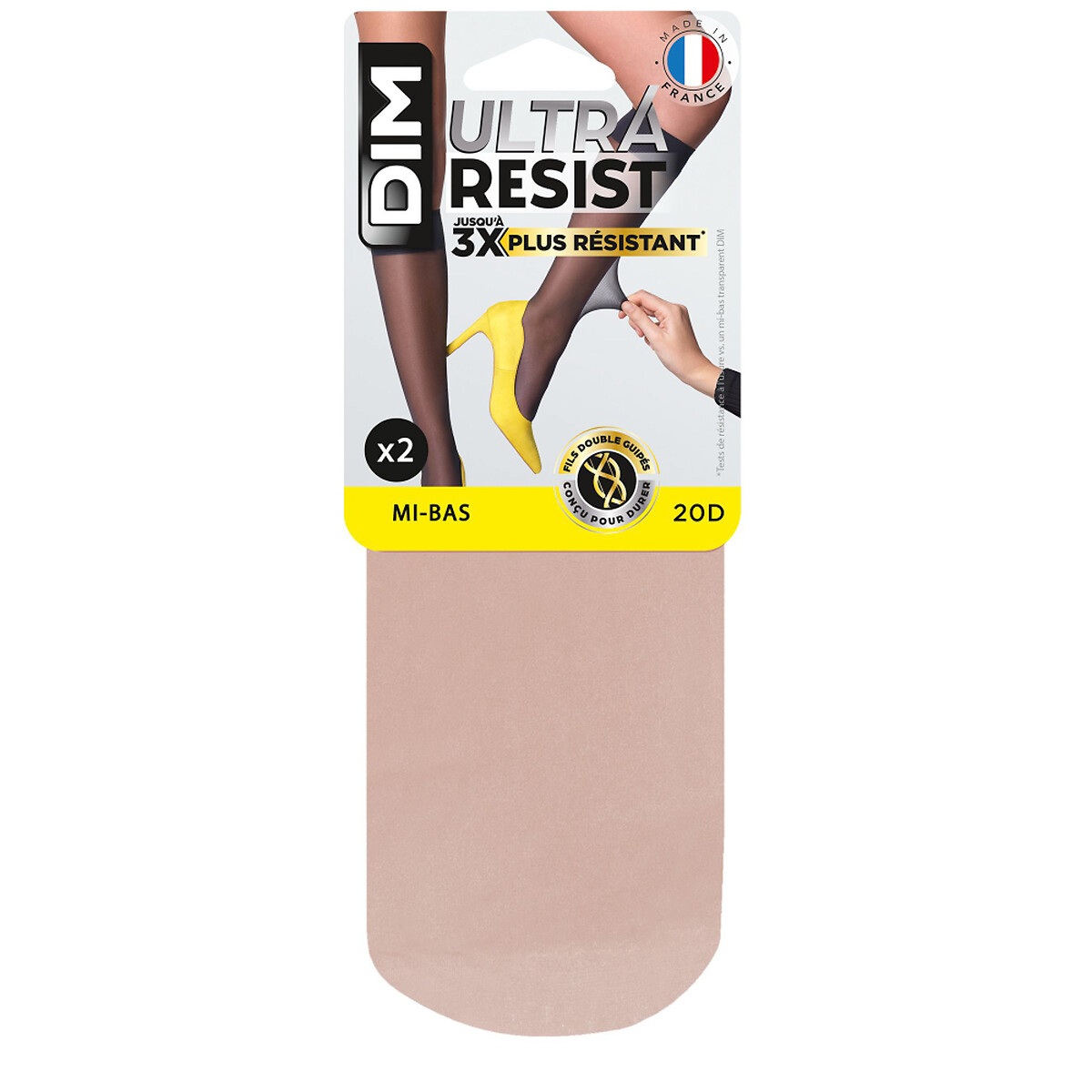 DIM<br>Conjunto de 2 pares de meias até o joelho Ultra Resist Ultra Resist 20D