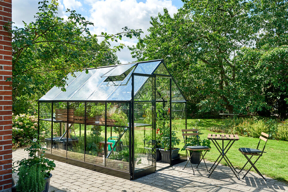Halls Qube 610 - Tuinkas - zwart - 219x198x321 cm - Veiligheidsglas