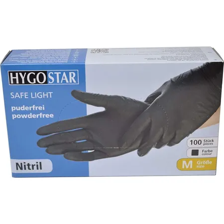 Franz mensch Hygostar - Nitril-Handschuh Dark, Größe M, schwarz