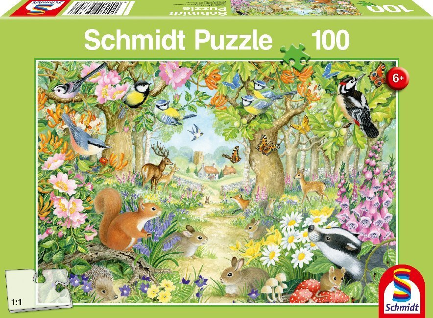 Schmidt Puzzle 100 - Tiere im Wald (Kinderpuzzle)