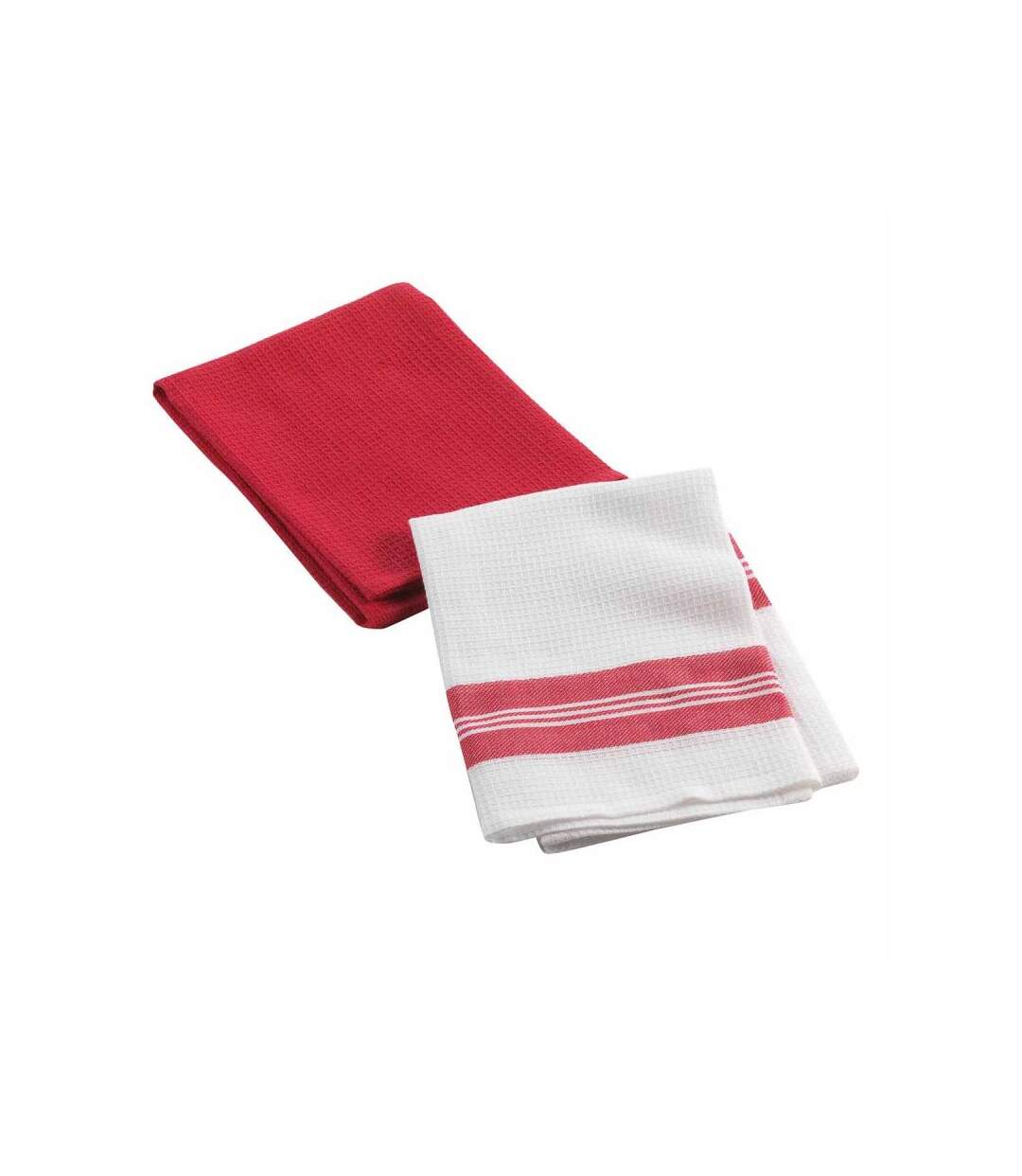Lot de 2 Torchons Nid d'Abeille Au Bistrot 50x70cm Rouge