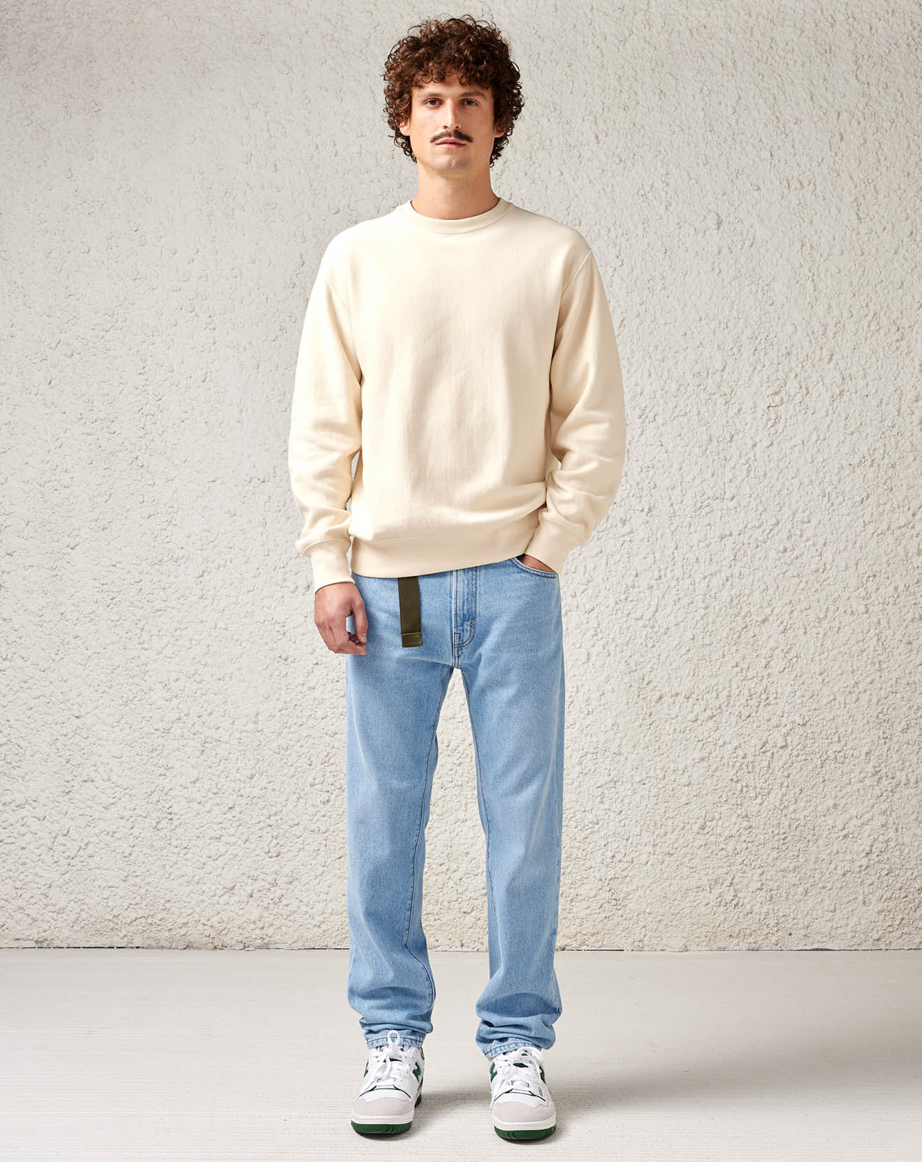 Bellerose Jean slim en Toile de Coton organique Peeg bleu denim délavé