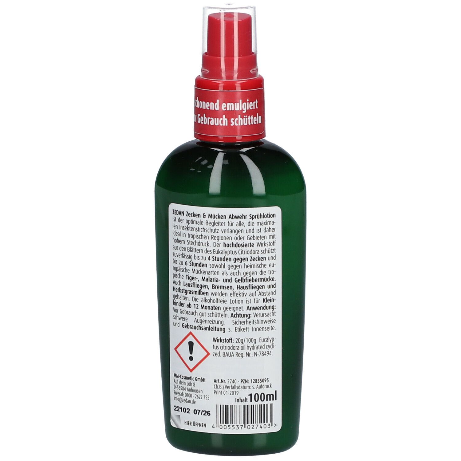 ZEDAN Abwehr Sprühlotion Zecken und Mücken