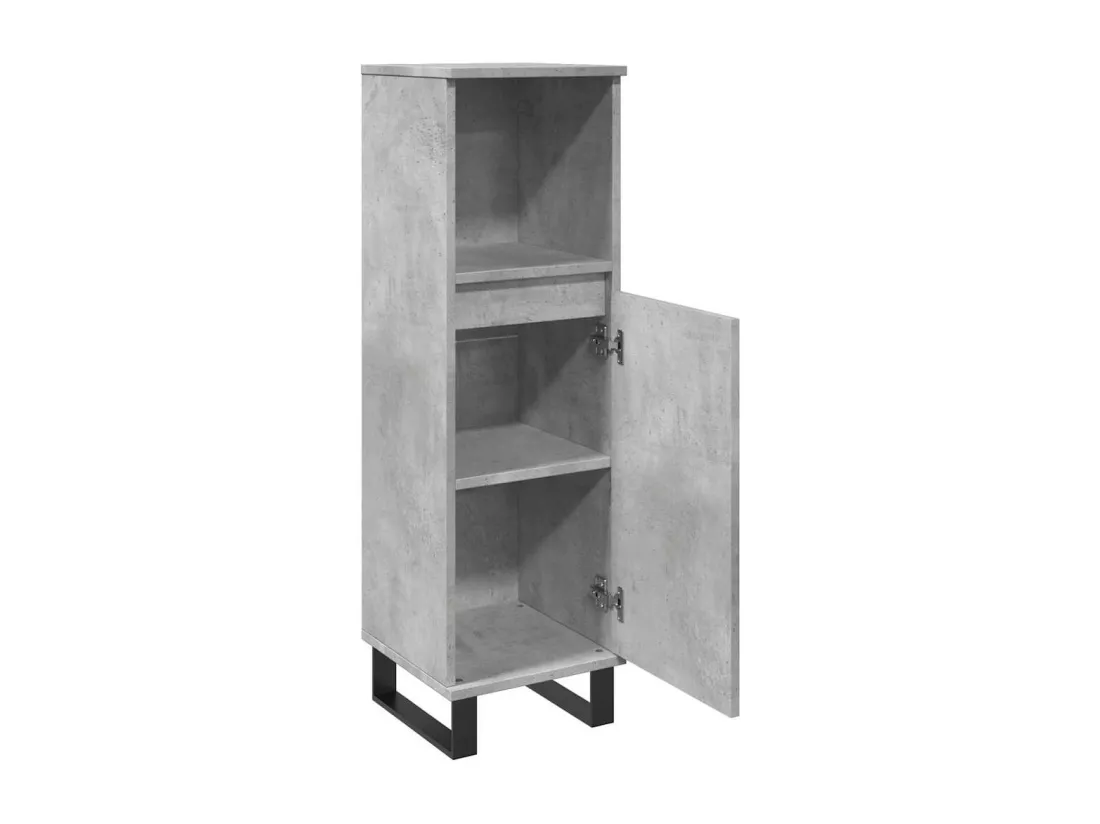 Armoire de salle de bain gris béton 30x30x100 cm