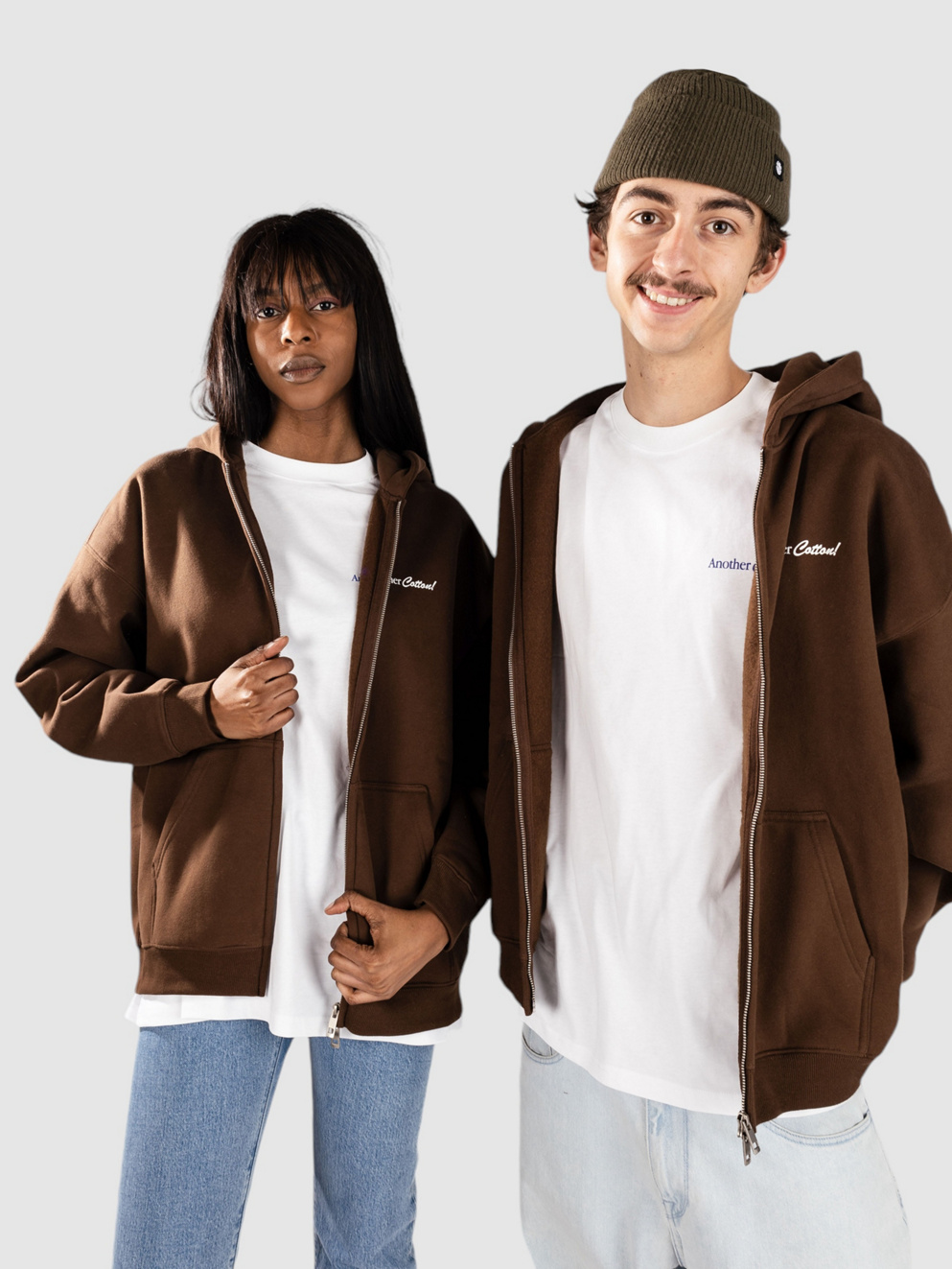 Another Cotton Lab Espresso Martini Oversized Zip Hoodie chocolate